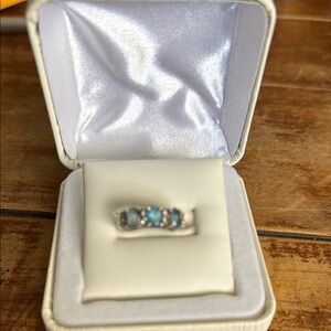 Sterling Elegant Blue Topez Stone Women's Ring